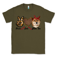 Army Green peace love shiba inu Classic Tee - RanaPortraitStore