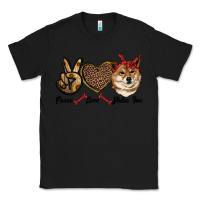 Black peace love shiba inu Classic Tee - RanaPortraitStore