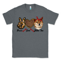 Charcoal Heather peace love shiba inu Classic Tee - RanaPortraitStore