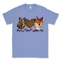 Colony Blue peace love shiba inu Classic Tee - RanaPortraitStore
