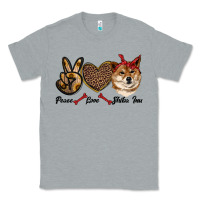 Heather Grey peace love shiba inu Classic Tee - RanaPortraitStore