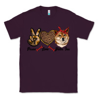 Plum peace love shiba inu Classic Tee - RanaPortraitStore