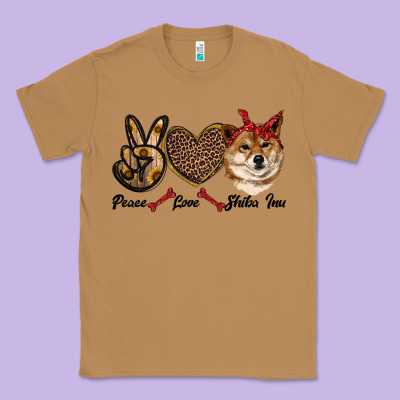 Peace Love Shiba Inu Classic Tee Designed By Ranaportraitstore