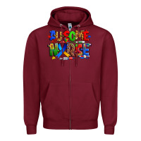 Burgundy ausome autism nurse Zipper Hoodie - Zillion Design Studio