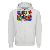 Dove Grey ausome autism nurse Zipper Hoodie - Zillion Design Studio