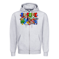 Heather Grey ausome autism nurse Zipper Hoodie - Zillion Design Studio