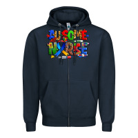 Navy ausome autism nurse Zipper Hoodie - Zillion Design Studio