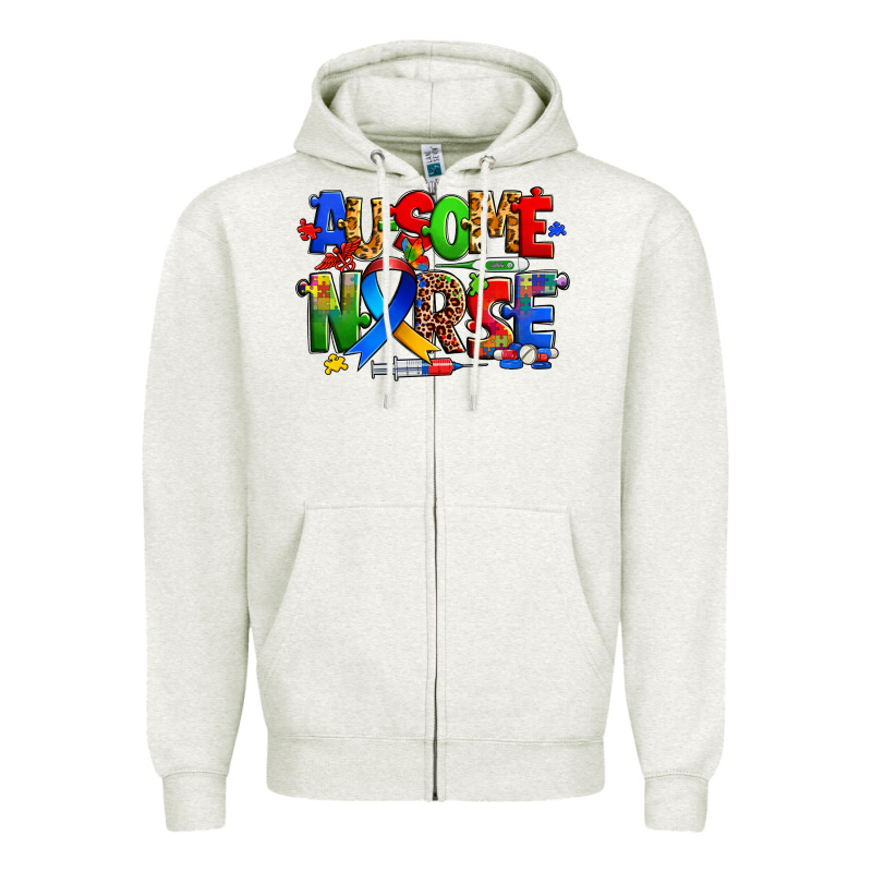 Ausome Autism Nurse Zipper Hoodie by Zillion Design Studio | Teevron