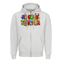 Dove Grey ausome autism teacher Zipper Hoodie - Zillion Design Studio