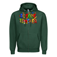Sports Green ausome autism teacher Zipper Hoodie - Zillion Design Studio