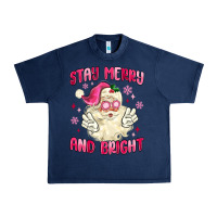 Navy stay merry and bright Urban Heavy Tee - MaliasSmallBusiness
