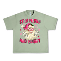 Oil Green stay merry and bright Urban Heavy Tee - MaliasSmallBusiness