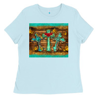 Baby Blue crosses tumbler Ladies Tee - BarkalooDesign