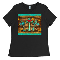 Black crosses tumbler Ladies Tee - BarkalooDesign