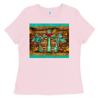 Bubblegum Pink crosses tumbler Ladies Tee - BarkalooDesign
