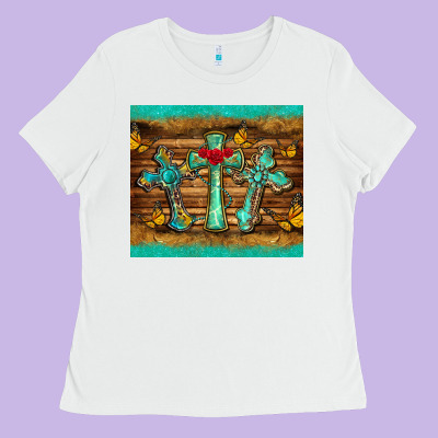 Crosses Tumbler Ladies Tee Designed By Barkaloodesign
