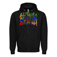 Black autism autism autism Zipper Hoodie - Zillion Design Studio