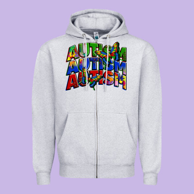 Autism Autism Autism Zipper Hoodie Designed By Zillion Design Studio