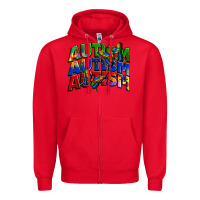 Red autism autism autism Zipper Hoodie - Zillion Design Studio