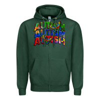 Sports Green autism autism autism Zipper Hoodie - Zillion Design Studio