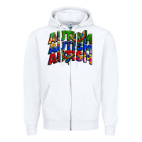 White autism autism autism Zipper Hoodie - Zillion Design Studio