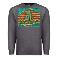 Charcoal Heather cactus gemstone Premium Sweatshirt - JahusDesignShop