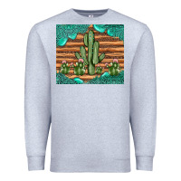Heather Grey cactus gemstone Premium Sweatshirt - JahusDesignShop