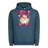 Pigment Midnight Navy peace on earth Urban Hoodie - MaliasSmallBusiness