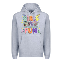 Heather Grey girls just wanna have fun Premium Hoodie - MaliasSmallBusiness