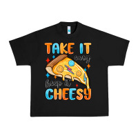 Black take it easy keep it cheesy Urban Heavy Tee - MaliasSmallBusiness