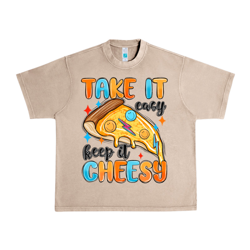 Take It Easy Keep It Cheesy Urban Heavy Tee by MaliasSmallBusiness | Teevron