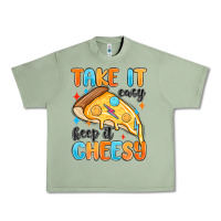 Oil Green take it easy keep it cheesy Urban Heavy Tee - MaliasSmallBusiness