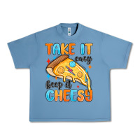 Pebble Blue take it easy keep it cheesy Urban Heavy Tee - MaliasSmallBusiness