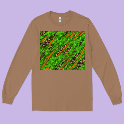 Distressed Shamrock And Leopard Long Sleeve Tee Designed By Ranaportraitstore