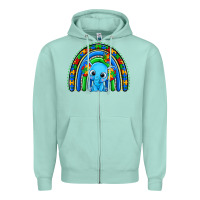 Seafoam autism elephant rainbow Zipper Hoodie - Zillion Design Studio