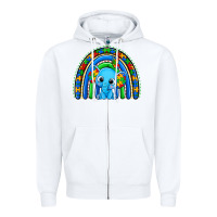 White autism elephant rainbow Zipper Hoodie - Zillion Design Studio