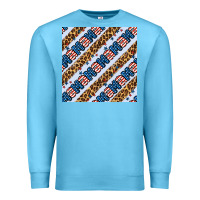Ocean Blue american mama leopard seamless pattern Premium Sweatshirt - BundleAndBundleShop