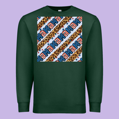 American Mama Leopard Seamless Pattern Premium Sweatshirt Designed By Bundleandbundleshop