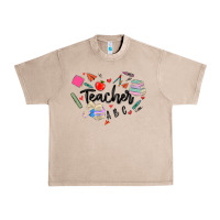 French Oak teacher heart Urban Heavy Tee - MaliasSmallBusiness