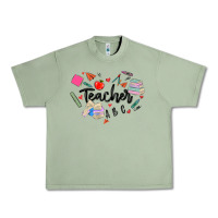 Oil Green teacher heart Urban Heavy Tee - MaliasSmallBusiness