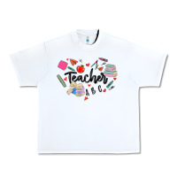 White teacher heart Urban Heavy Tee - MaliasSmallBusiness