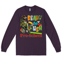Plum ready to crush pre school Long Sleeve Tee - texasbilliewilder