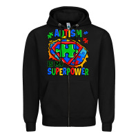 Autism Is My Superpower Ripped Shirt Zipper Hoodie | Teevron