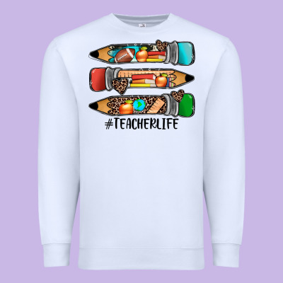 #teacherlife Pencils Premium Sweatshirt Designed By Jahusdesignshop