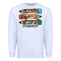 White #teacherlife pencils Premium Sweatshirt - JahusDesignShop