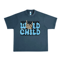 Midnight Navy wild child blue skeleton Urban Heavy Tee - MaliasSmallBusiness