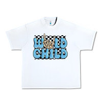 White wild child blue skeleton Urban Heavy Tee - MaliasSmallBusiness