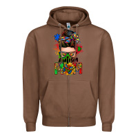 Chestnut autism mom messy bun Zipper Hoodie - Zillion Design Studio