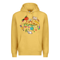 Antique Gold maestra teacher heart doodle Premium Hoodie - MaliasSmallBusiness