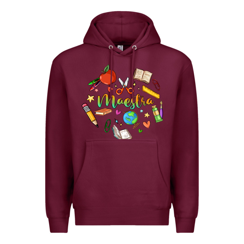 Maestra Teacher Heart Doodle Premium Hoodie by MaliasSmallBusiness | Teevron
